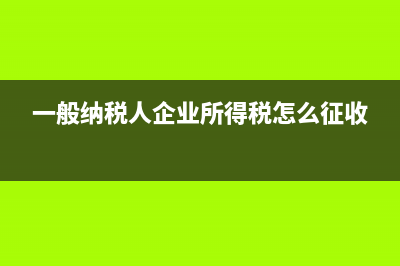 一般纳税人企业年报是指什么，怎样报？ (一般纳税人企业所得税怎么征收)