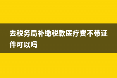 去税务局补缴税款需要什么证件和办事流程 (去税务局补缴税款医疗费不带证件可以吗)