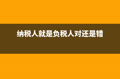 纳税人就是负税人吗？ (纳税人就是负税人对还是错)