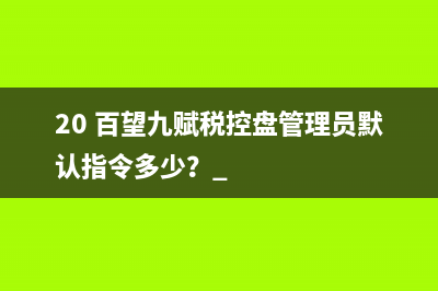 20 百望九赋税控盘管理员默认指令多少？ 