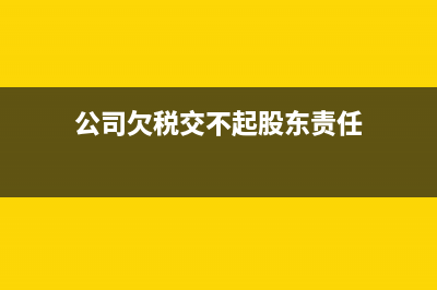 公司欠税交不起了怎么办？ (公司欠税交不起股东责任)