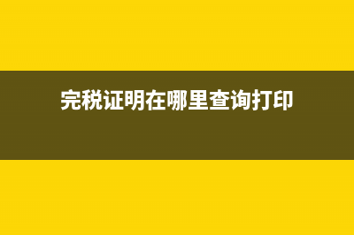 完税证明在哪里开？ (完税证明在哪里查询打印)