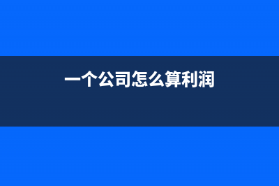 一个公司如何算盈亏？ (一个公司怎么算利润)