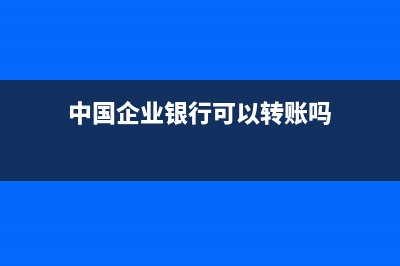 中国企业银行可用余额为负数？ (中国企业银行可以转账吗)