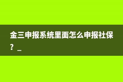 金三申报系统里面怎么申报社保？ 