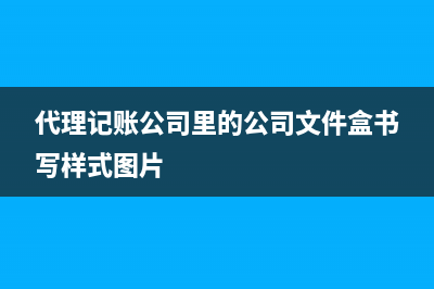 代理记账公司里的开票是怎么开？ (代理记账公司里的公司文件盒书写样式图片)