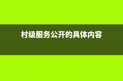 村级服务公开内容？ (村级服务公开的具体内容)