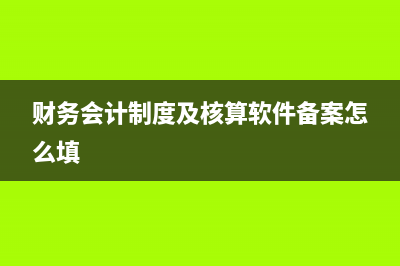 财务会计制度及核算软件备案报告书怎么填？ (财务会计制度及核算软件备案怎么填)