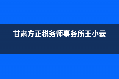 甘肃方正税务师事务所(甘肃方正税务师事务所招聘) (甘肃方正税务师事务所王小云)