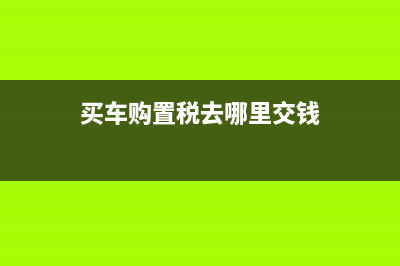 买车购置税 (买车购置税去哪里交钱)
