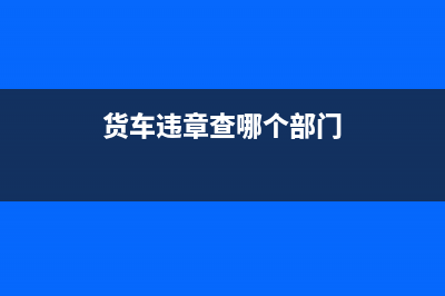 货车违章查哪个app？ (货车违章查哪个部门)