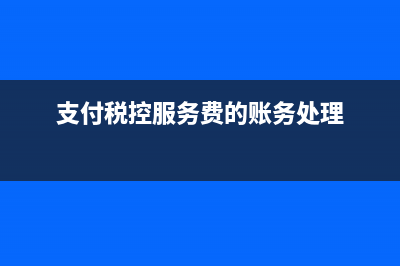 支付税控服务费如何进行账务处理？ (支付税控服务费的账务处理)