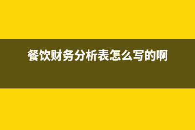 餐饮财务分析表怎么做？ (餐饮财务分析表怎么写的啊)