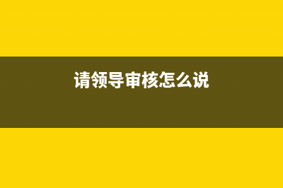 请领导审核格式怎么写？ (请领导审核怎么说)
