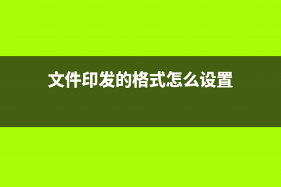 文件印发的格式？ (文件印发的格式怎么设置)