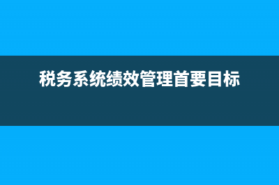 税务系统绩效(税务系统绩效考核管理办法) (税务系统绩效管理首要目标)