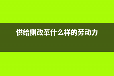 供给侧改革什么时候在我国正式提出？ (供给侧改革什么样的劳动力)